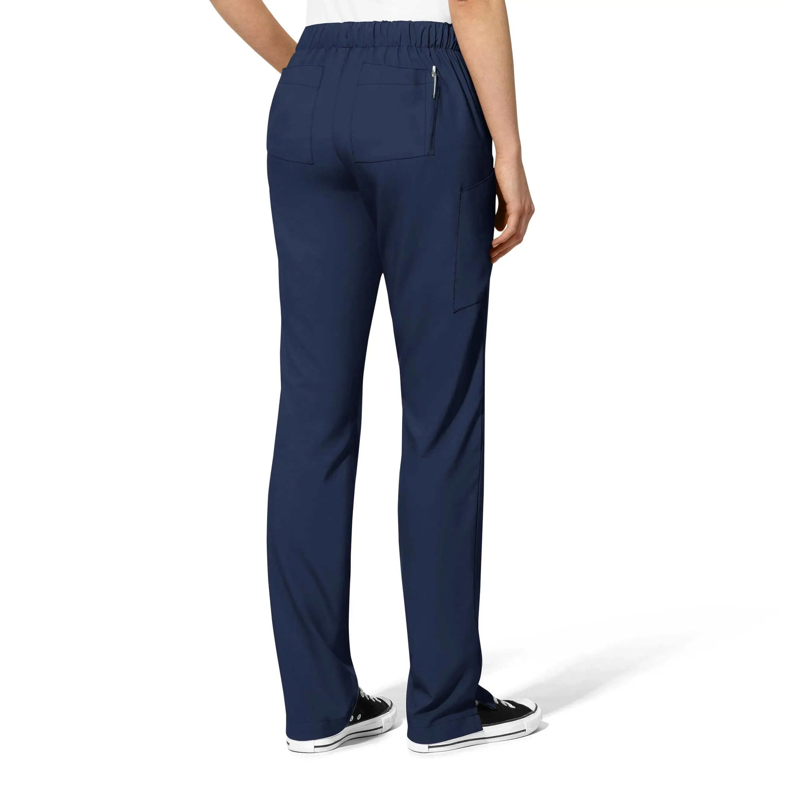 Wink Women's Flat Front Cargo Scrub Pant - Navy