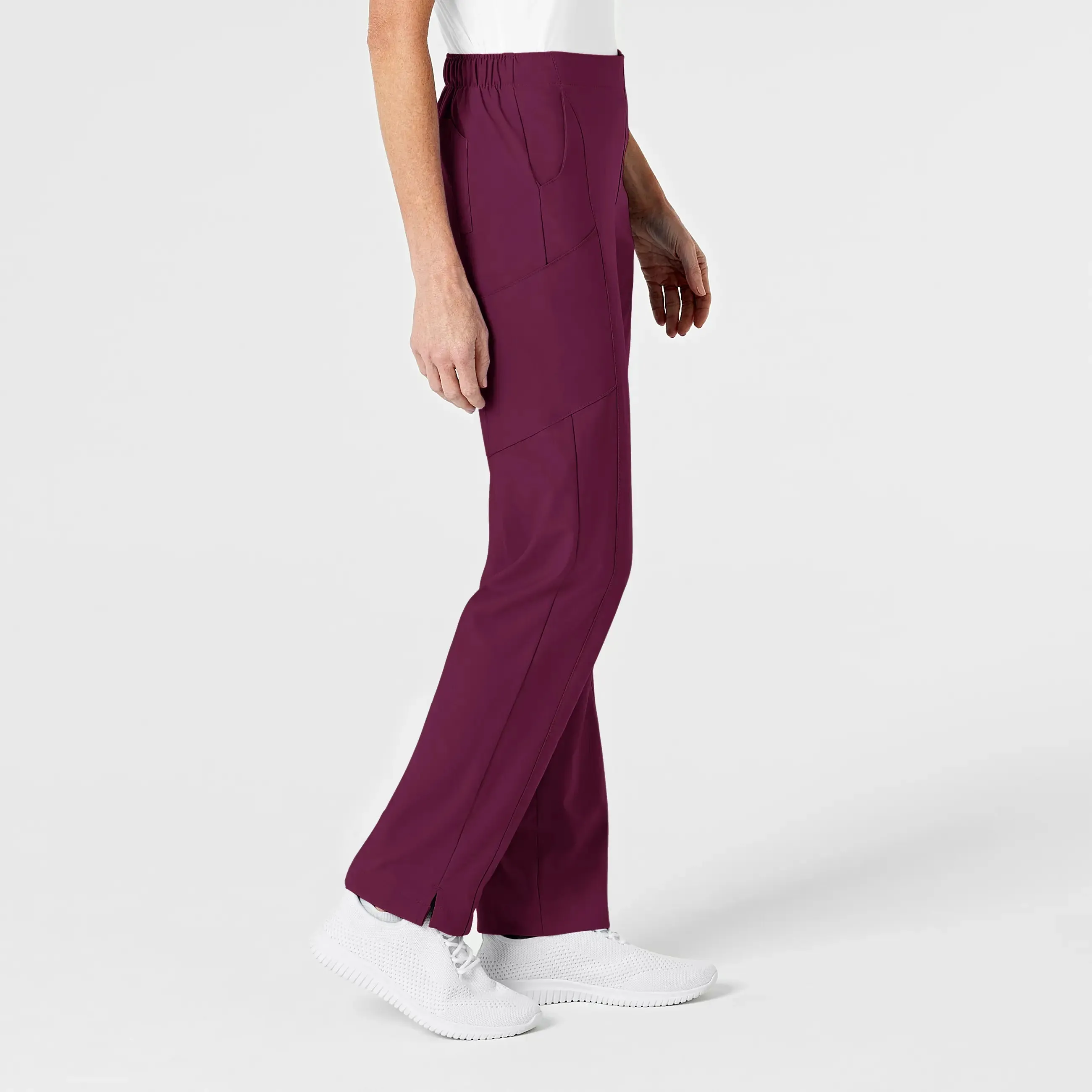 Wink Women's Flat Front Cargo Scrub Pant - Wine