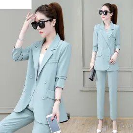 Wjczt Summer New Korean Fashion Elegant Women's Trouser Suits Office Blazer White Vest Casual Pants Three Piece Set Female Jacket Set