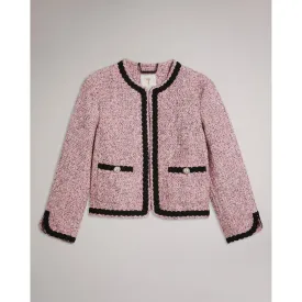 Women Wmj-Estiia-Cropped Boucle Jacket - Pl-Pink