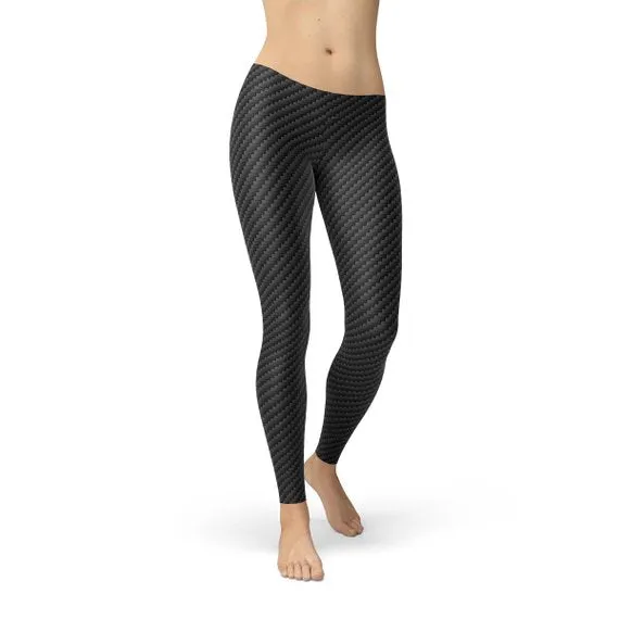 Women’s Black Carbon Fiber Leggings