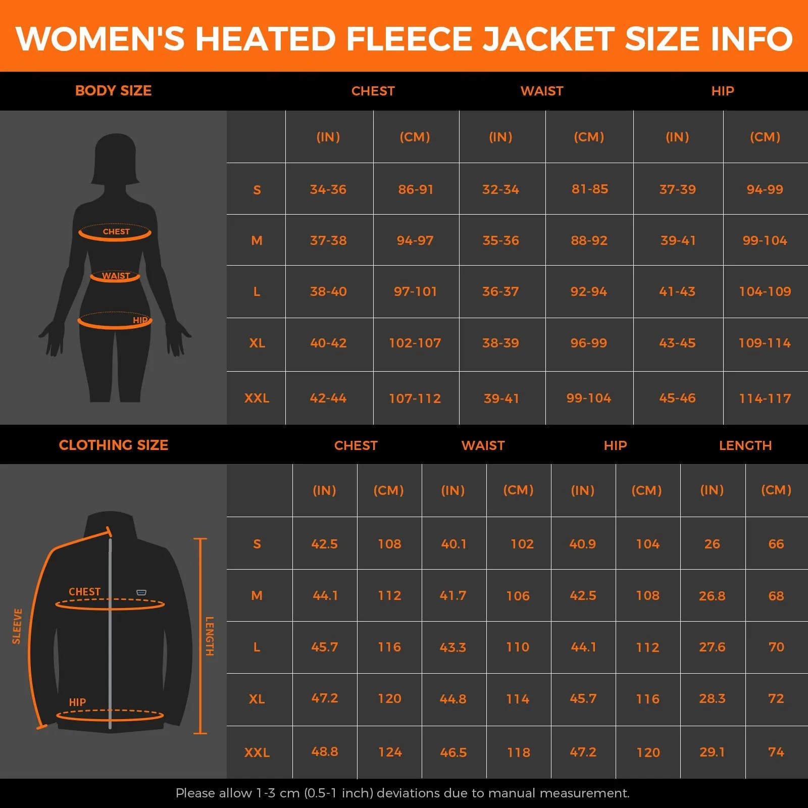 Women's Heated Fleece Jacket 5V - Black