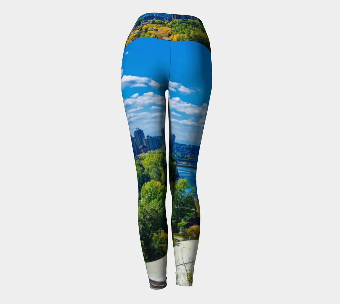 Women's Yoga Leggings - Bow River Peace Bridge McHugh Bluff Fall HDR