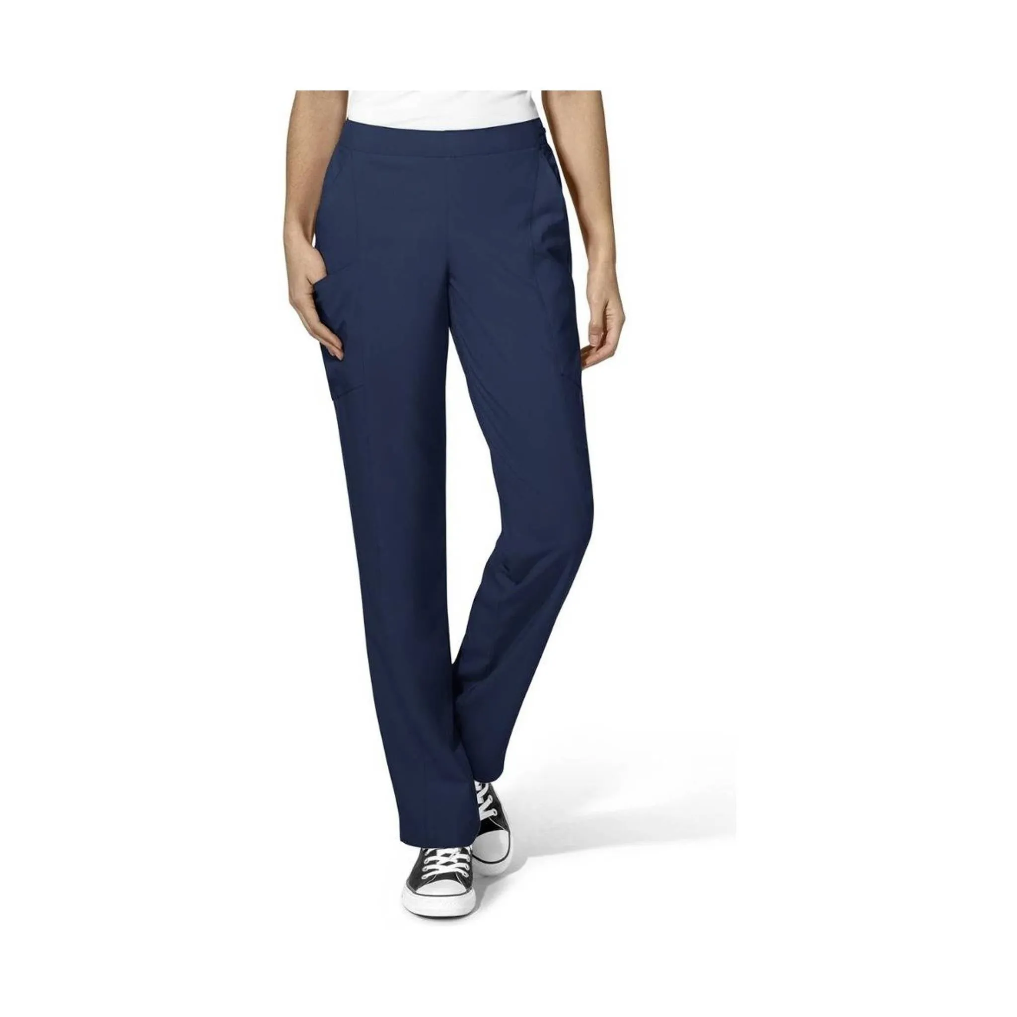 WonderWink Women's Flat Front Cargo Scrub Pant - Navy - ONLINE STORE CREDIT/EXCHANGE ONLY