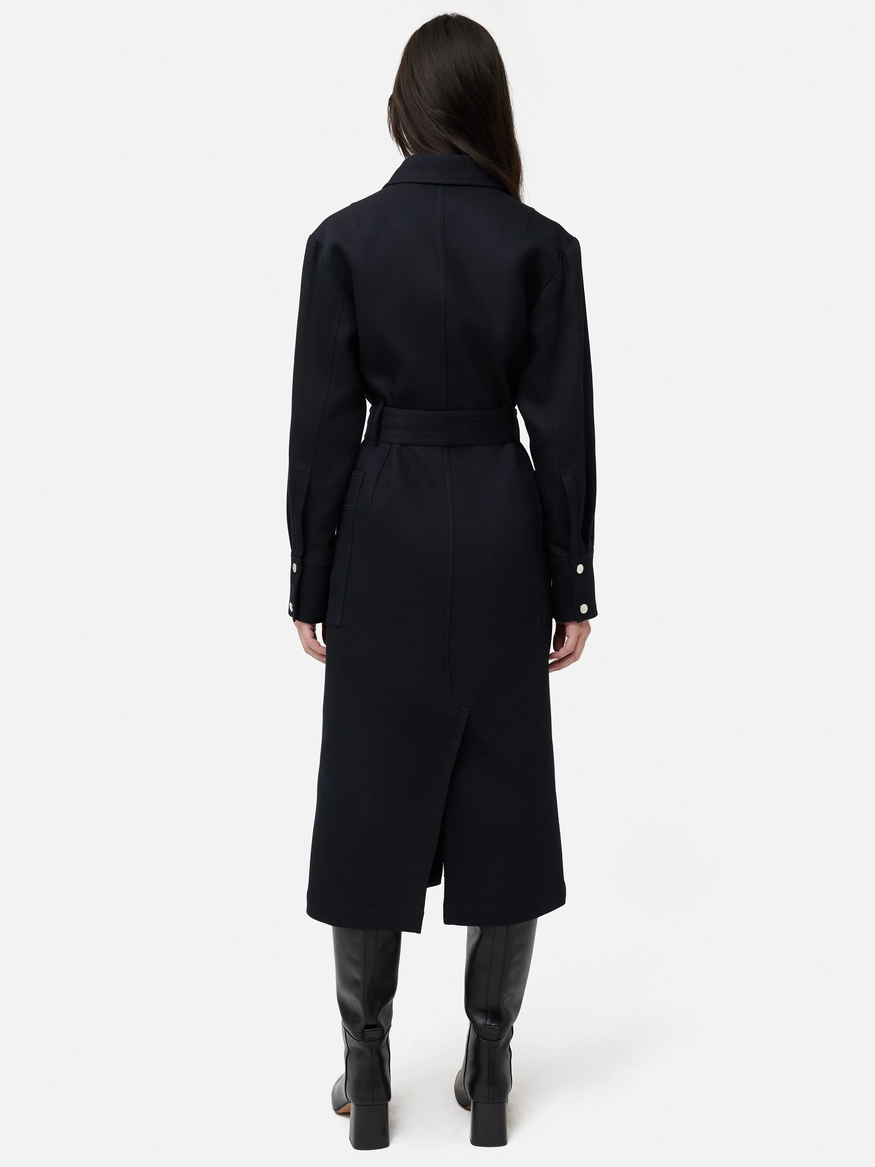 Wool Utility Dress | Navy